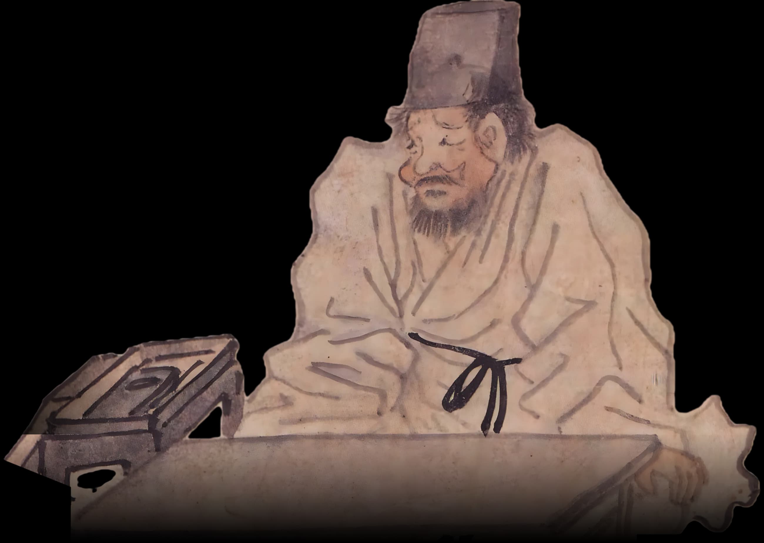 서안 앞에 앉은 훈장